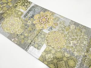 華紋に花更紗模様織り出し　袋帯